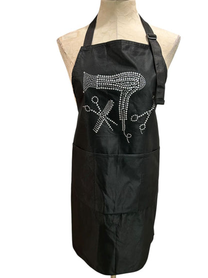 Hair Stylist Apron Embellished New Pockets Black Backed Lined