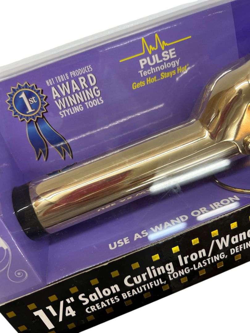 Hot Tools Professional Hair Curling Iron 1 1/4" 1110 Spring Gold Styling Beauty New