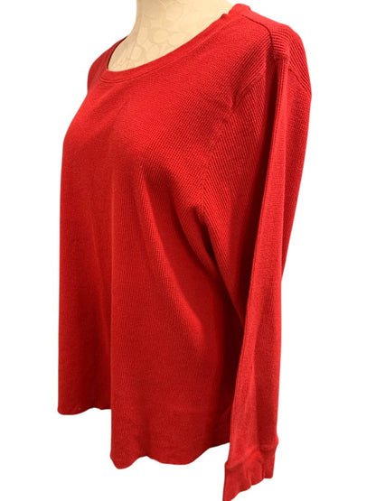 Size 2X Old Navy Plus Womens Red Thermal Shirt Pullover Crewneck