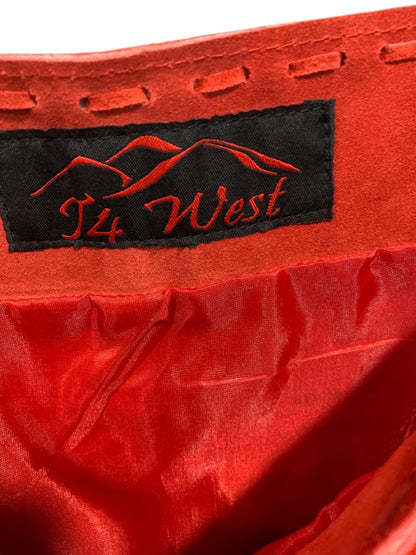 Size 3X T4 West Red Suede Midi Skirt Fringed Western Dance Rodeo