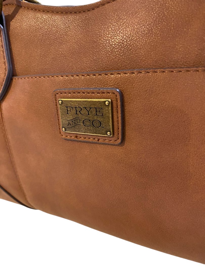 Frye & Co Brown Vegan Leather Satchel Hanbag Removable Shoulder Strap