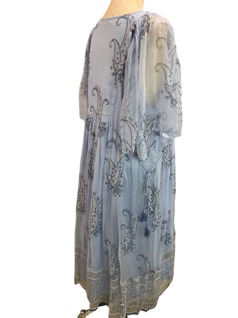 Size XXL Novica Blue Printed Elegant Entrance New Embellished Sequin