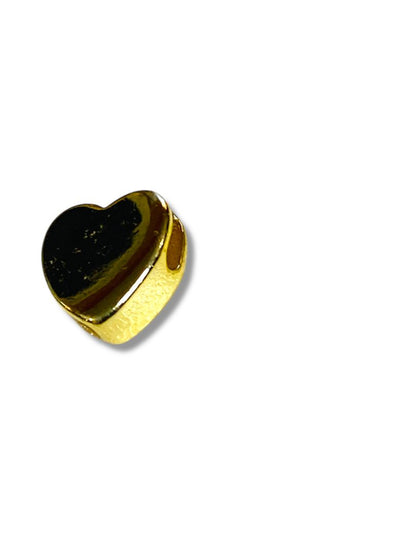 Small Goldtone 8mm Heart Slide Pendant Rhinestone
