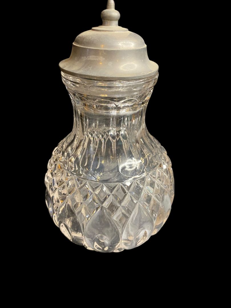 Victorian Style Pattern Glass Syrup Pitcher Vintage Creamer 6.5"