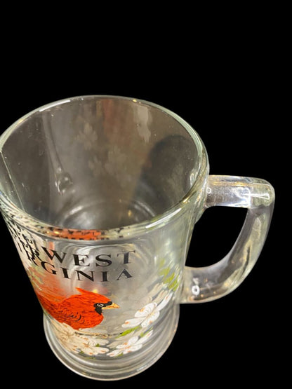 Vintage Souvenir Beer Mug West Virginia Wild Wonderful Cardinal