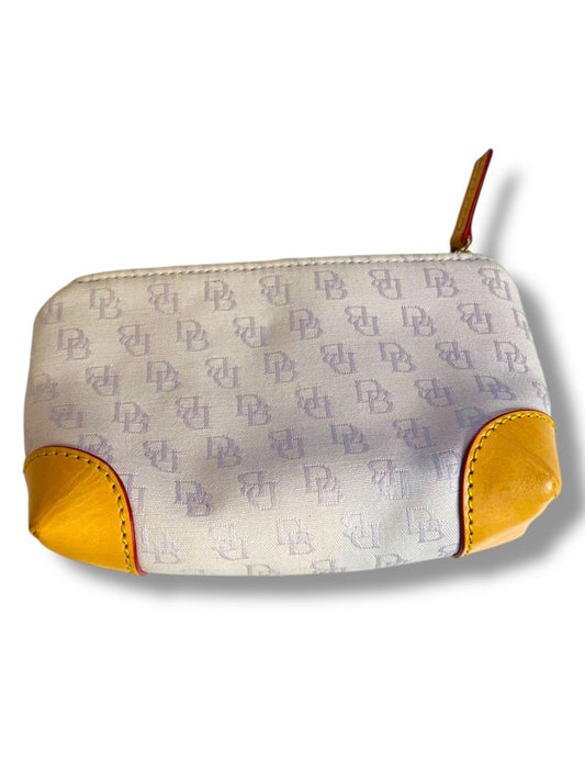 Vintage Dooney & Bourke Small Pouch Canvas Leather Light Lavender 6.5" x 4"