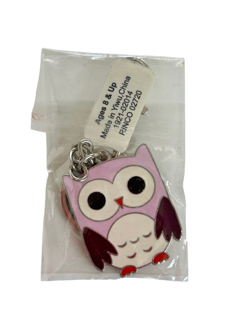 Owl Keychain Key Ring Clip Enameled Metal Owl Keychain