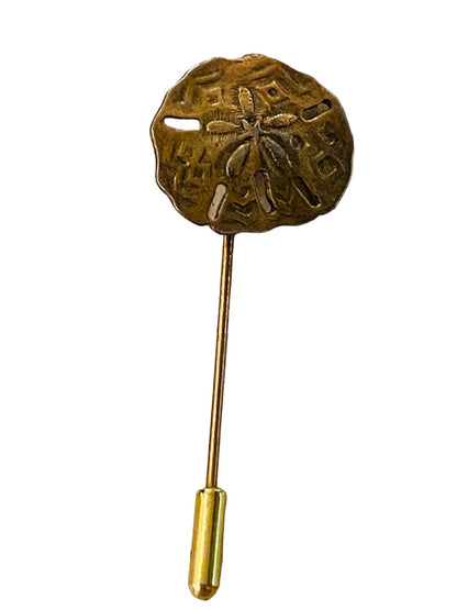 Vintage Goldtone Coppertone 2"l Stick Pin Sand Dollar Design (3/4")