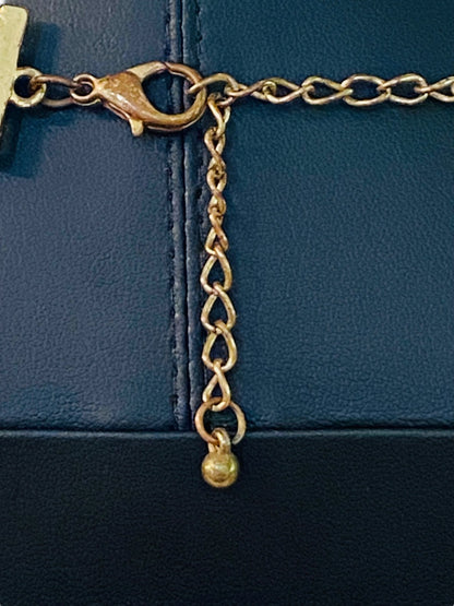 Goldtone Chunky Dual Strand Chain Necklace Lobster Clasp 17-20"