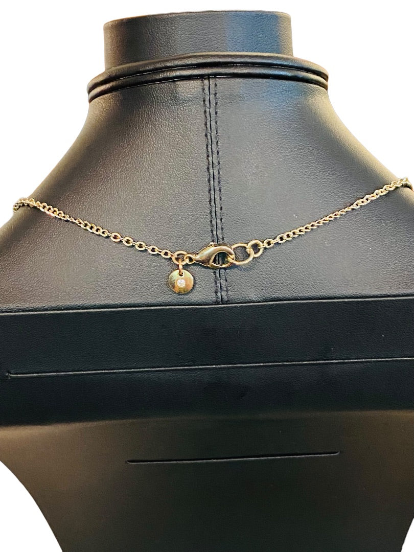 Goldtone Necklace Circles 18.5" Lobster Clasp