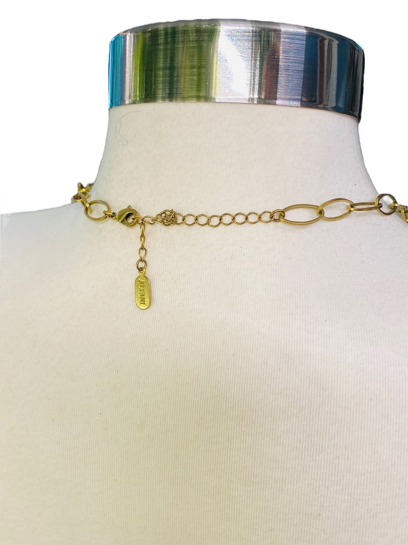 Goldtone Signed Alfani Link Necklace Lightweight Lobster Clasp 44"L