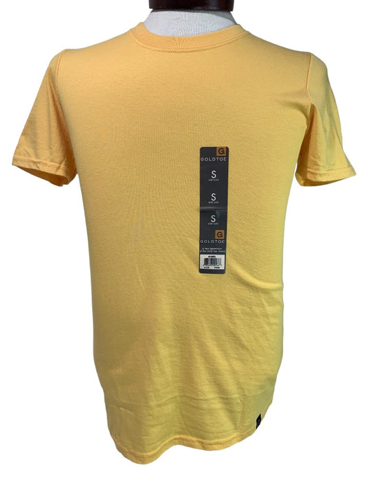 Small (34-36) GoldToe Mens New Yelllow Gold Short Sleeve Tshirt Crew Neck