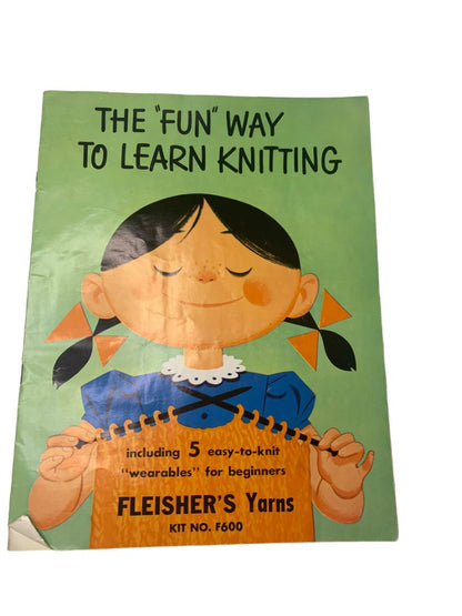 Vintage Paperback The "Fun" Way to Learn Knitting Kit No. F600 Fleisher's