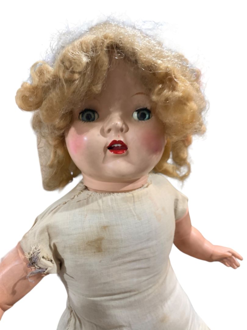 Vintage 1940s Salvage Doll Baby 27" Open Close Eyes Crier Soft Body Haunted Spirit