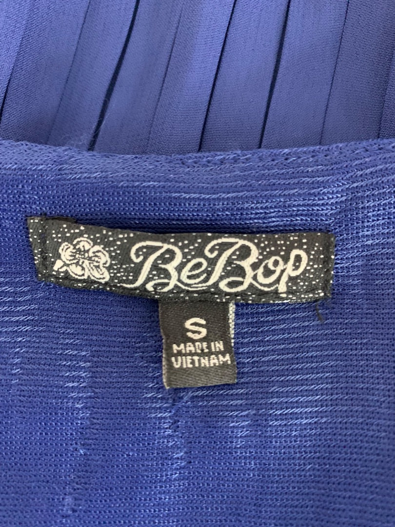 Small Be Bop Blue Dress Pullover Sleeveless Pleated Skirt Sheer Junior