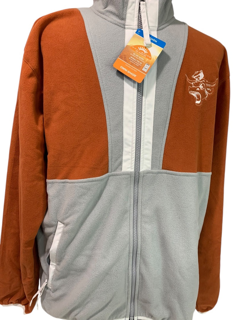 Medium Columbia Mens New Texas Longhorns College Lightweight Jacket Full Zip Omni-Shade