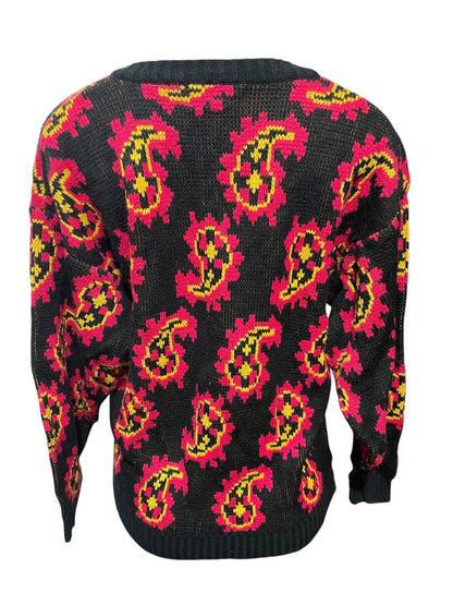 Medium Arlando Vintage 1990s Womens V-Neck Paisley Sweater