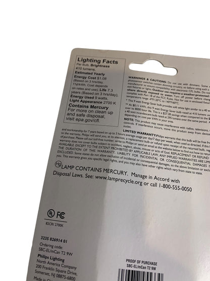 Philips Energy Saver Bulb 9w Soft White E12 Candelabra Decorative  New