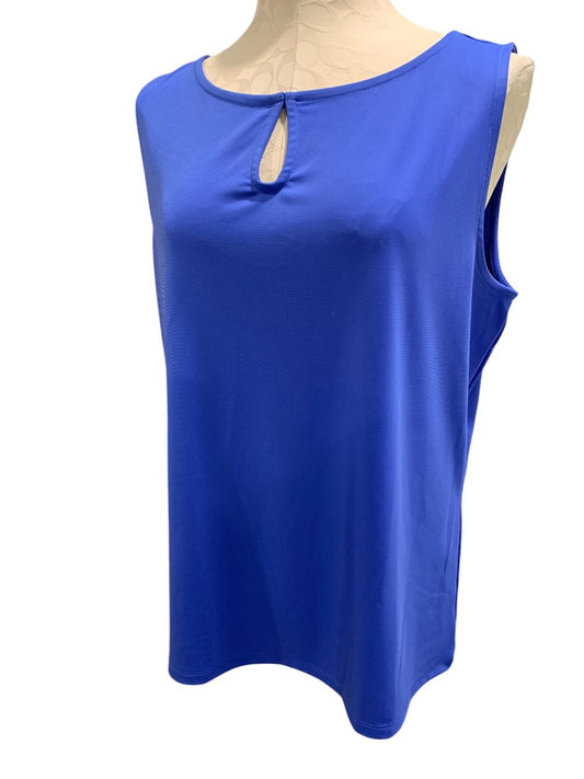 1X Talbots Plus Womens New Blue Sleeveless Knit Jersey Shirt Tank Drape