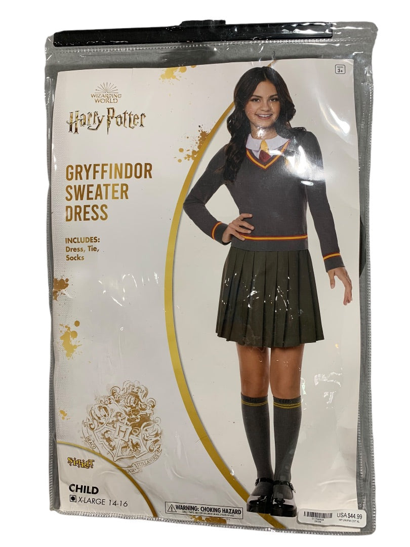 XL (14-16) Gryffindor Sweater Dress Girls Costume Harry Potter