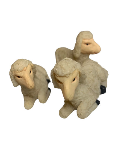 Nativity Resin Figurines Christmas Three Sheep 1.2 x 2 Inches Laying