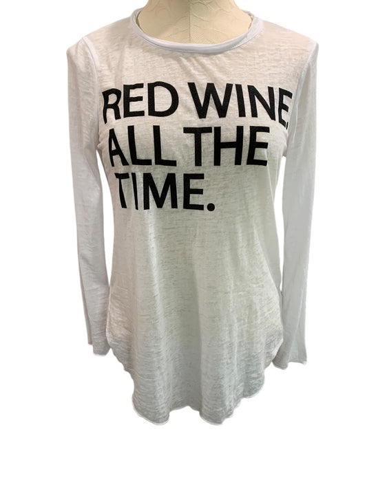 Small Chaser Womens Sheer Tshirt "Red Wine All the Time" Long Sleeve