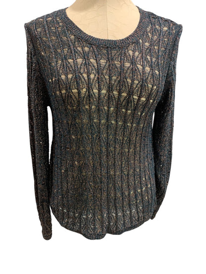 Medium Pilcro Anthropologie Womens Loose Weave Sweater Copper Evergreen