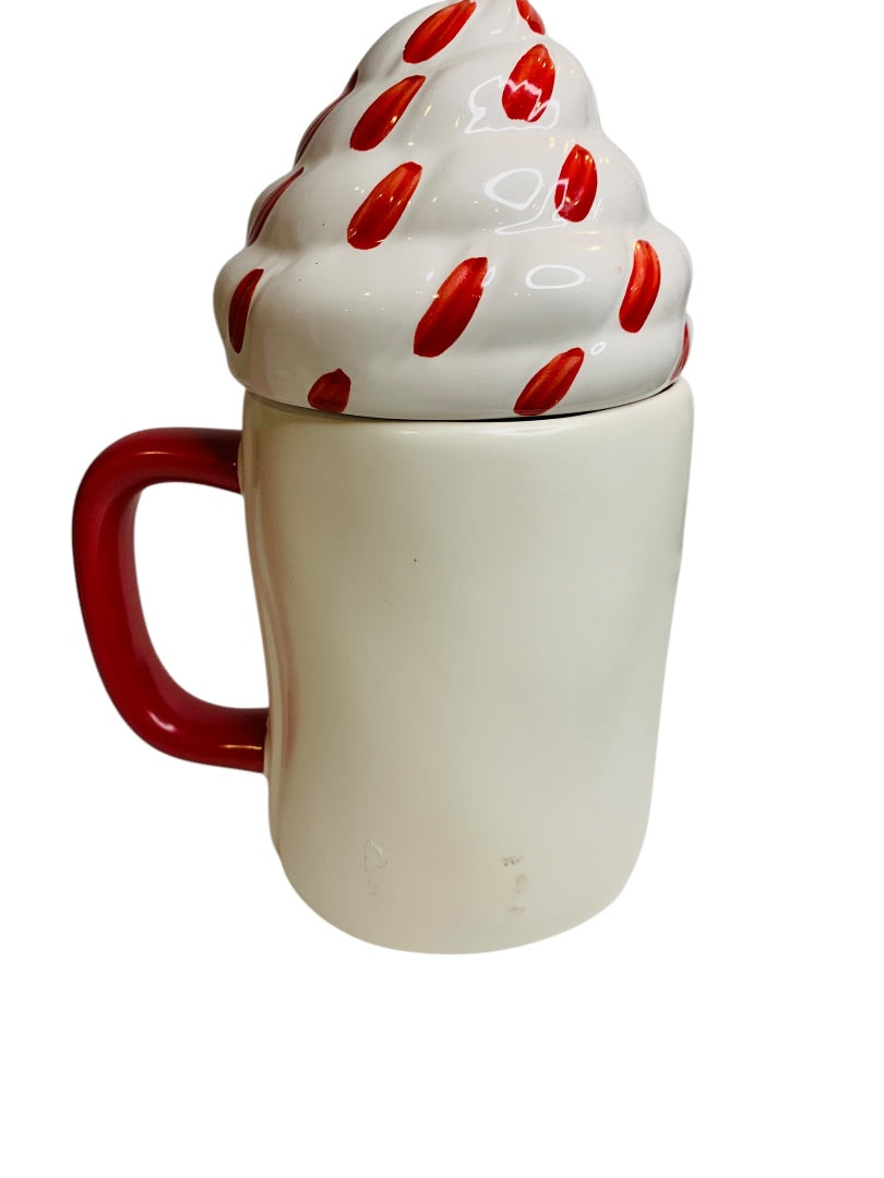 Rae Dunn by Magenta "Peppermint Kisses" 24 oz Lidded Mug