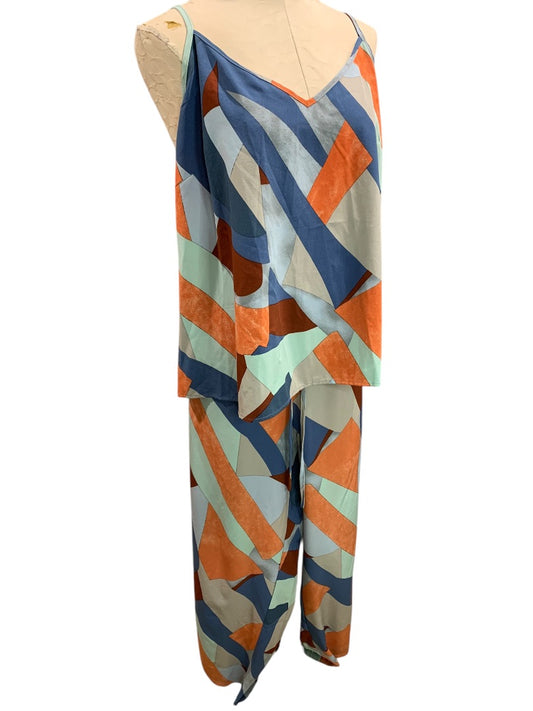 3XL Shein Curve Womens 2 Piece Outfit Retro Print Top Pants