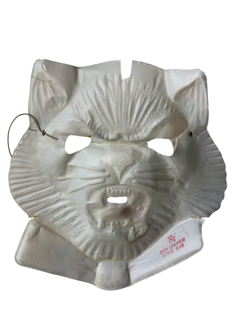 1960s Ben Cooper Halloween Mask Flashy the Cat #28 Cracked