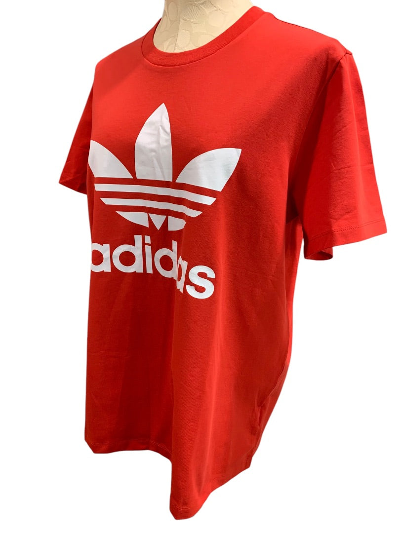 XL Adidas Womens New Trefoil Tee Shirt Red White FM3302