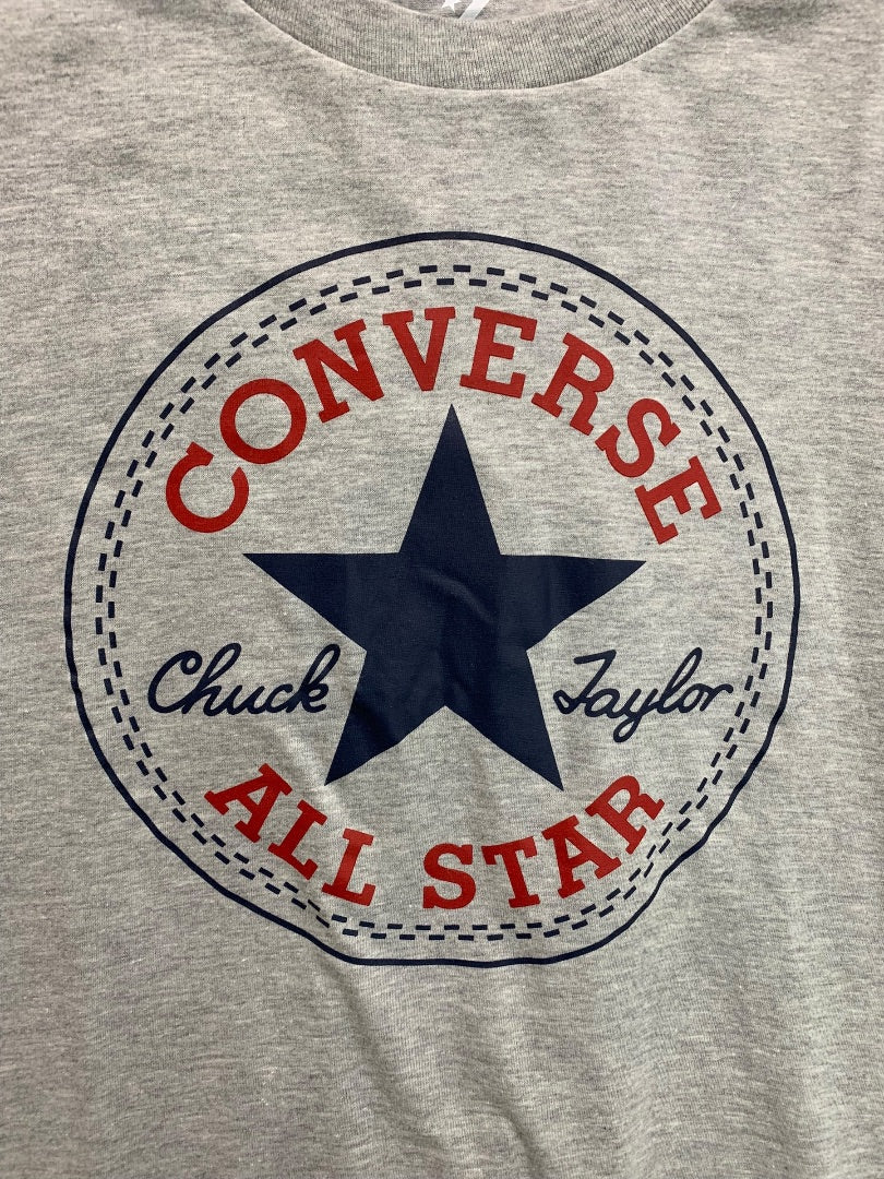 Large Converse Mens New Gray Logo Tshirt Short Sleeve