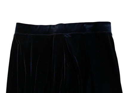 1XP Susan Graver Petite Elastic Waist Pants Black Velour Pull On