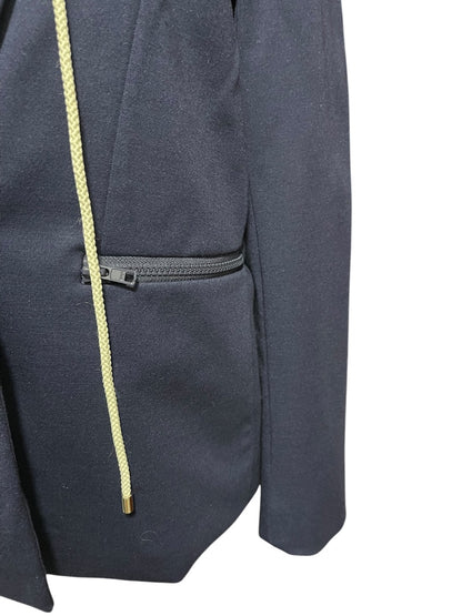 Small Central Park West Womens Detachable Hood Layer Jacket Blazer Navy