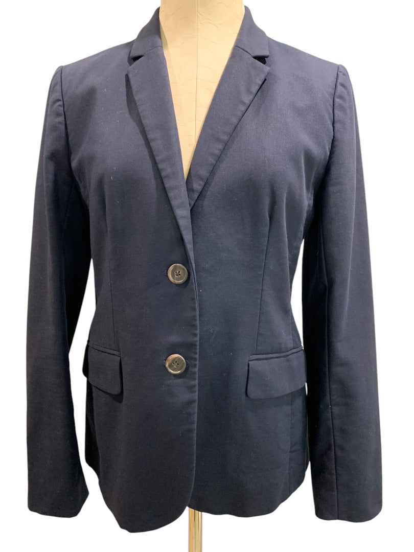 Size 8 J.Crew Womens Navy Blue Schoolboy Cotton Blazer Style 21324