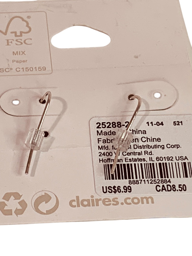 Claires New Pierced Hook Earrings Sparkly Stars 2 Inch Drop