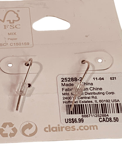 Claires New Pierced Hook Earrings Sparkly Stars 2 Inch Drop
