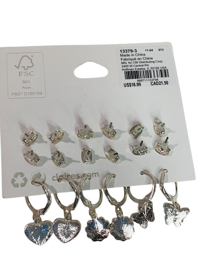 Claires New Set of 9 Post and Hoop Pierced Earrings Patriotic