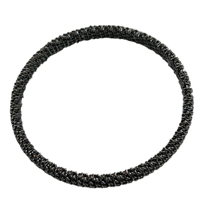 Pewter Color Textured Bangle Bracelet 2.75 Inch Inside Diameter Metal