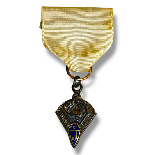 Vintage St Josephs Joes Science Fair Medal Pin Physics 3 Inch
