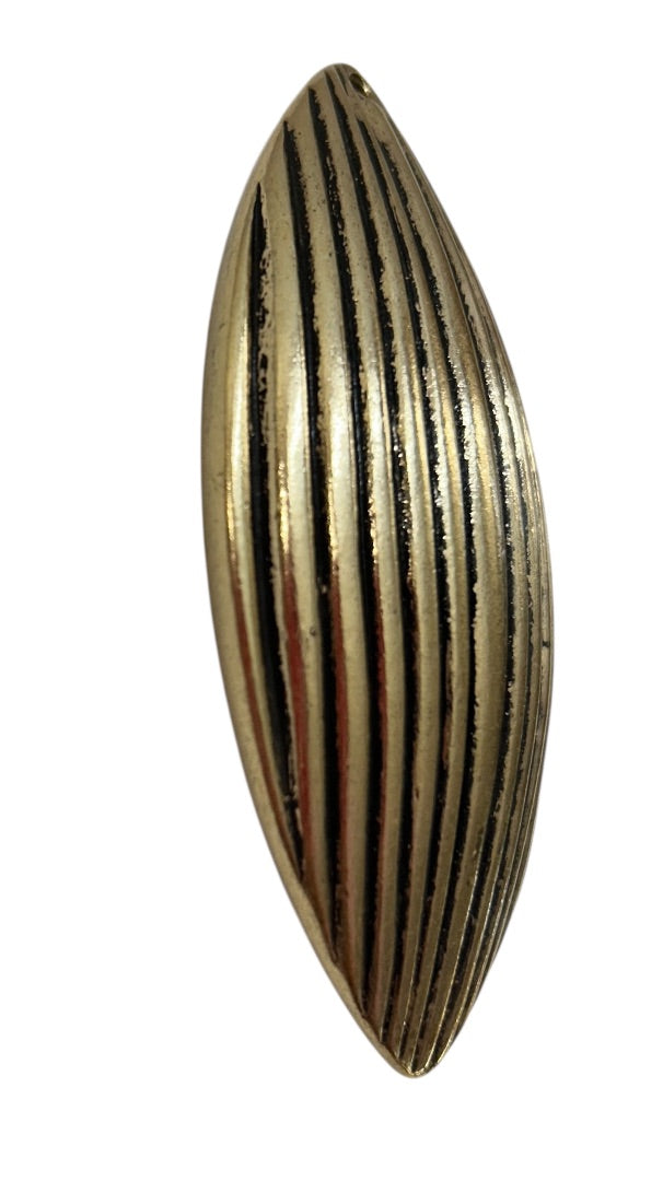 Goldtone Black Statement Pendant for Necklace 3 Inch Textured