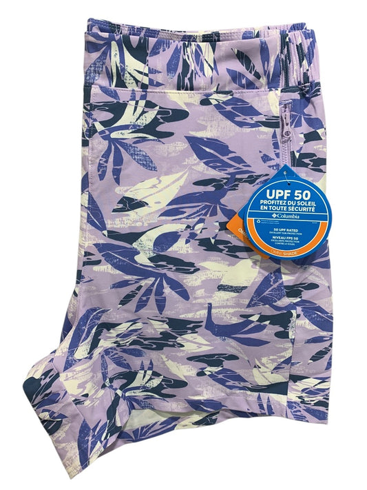 1X Columbia Womens New Tidal II Short Purple Tropical UPF 50