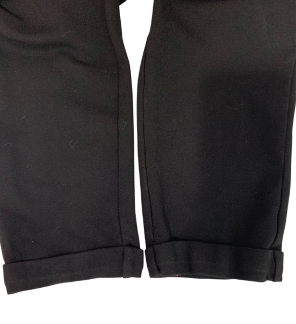1X Lynn Ritchie Silver Ponte Knit Leggings Womens Black Cuffed Pants
