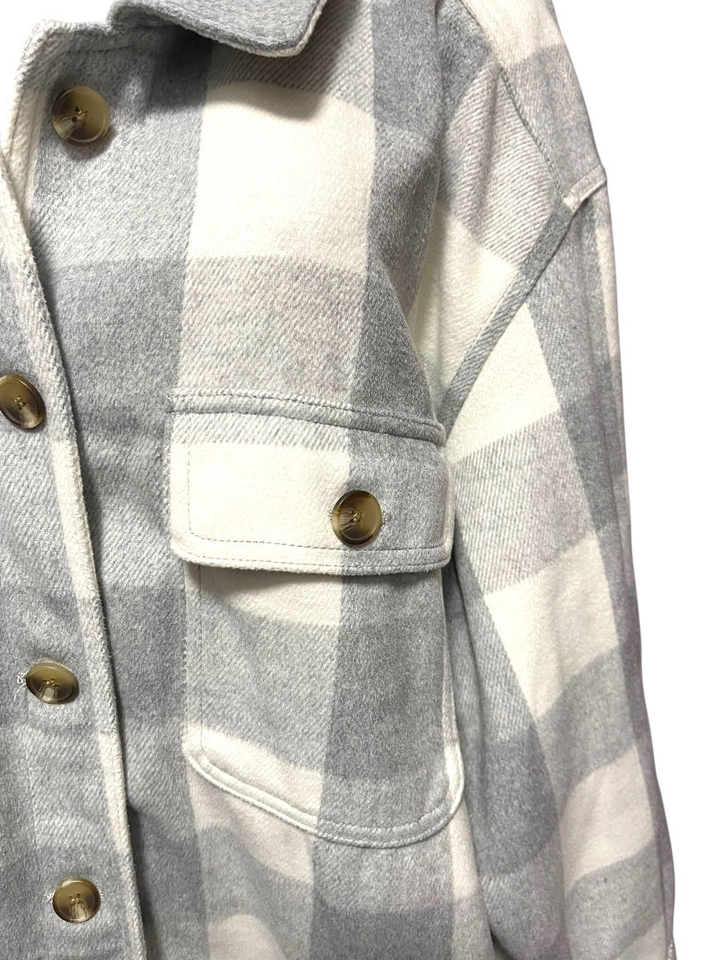 XXL Old Navy Womens Button Down Collared Shacket Heavy Flannel