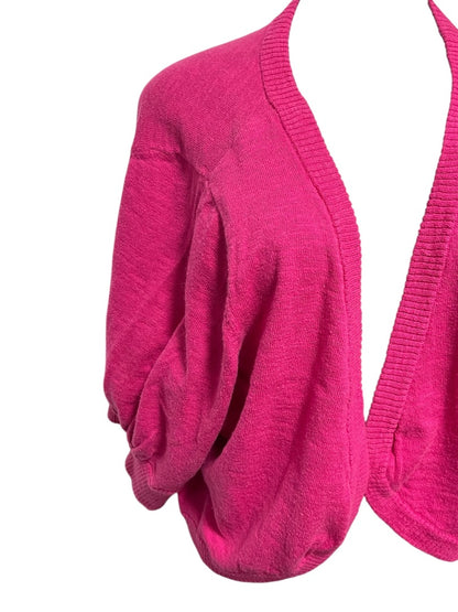 22/24 Lane Bryant Womens Hot Pink Crop Open Cardigan Sweater