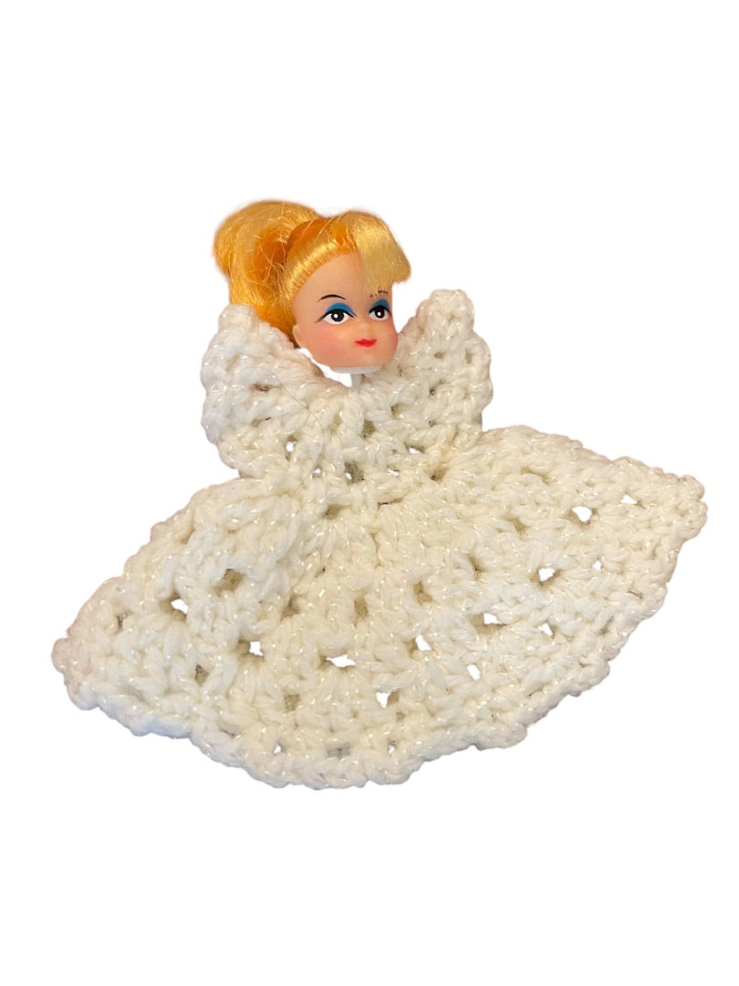 9 Crochet Angel Dresses with 5 Doll Heads Christmas Ornament 3 1/2" x 4 1/2"