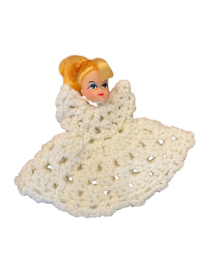 9 Crochet Angel Dresses with 5 Doll Heads Christmas Ornament 3 1/2" x 4 1/2"