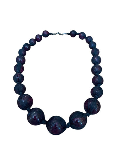Express Black Netted Graduated Purple Sphere 28 Inch Necklace
