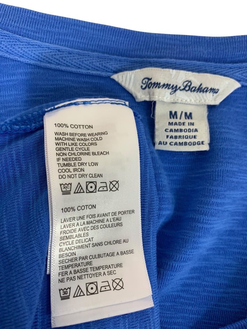 Medium Tommy Bahama Royal Blue Womens Tunic Tshirt Hi Lo Hem