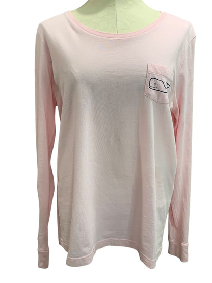 Large Vineyard Vines Womens Pink Long Sleeve Tshirt Single Pocket